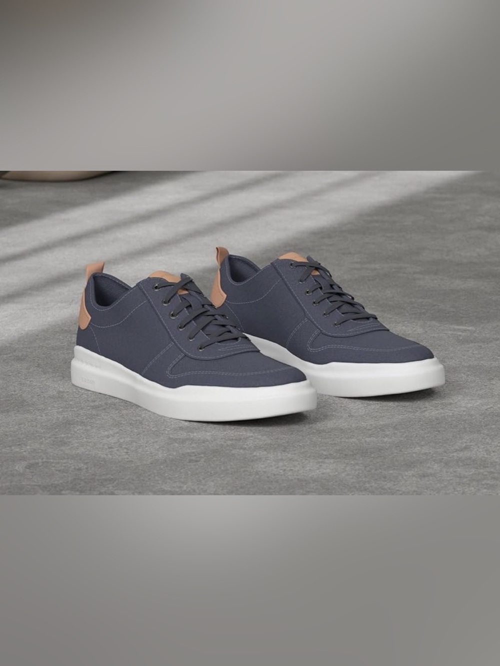 Men's Navy Casual Sneakers with Tan Accents